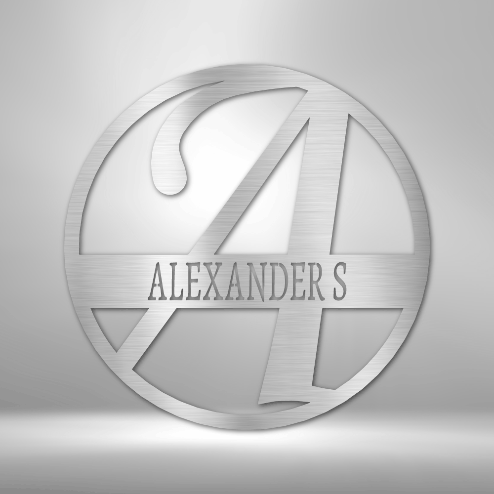 Exemplary Family Initial Name Personalized - Steel Sign - Throttle Society